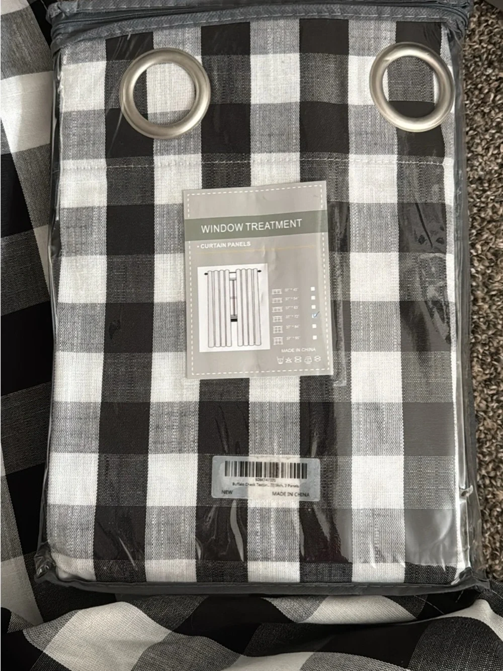 Black and White Checkered Window Treatment